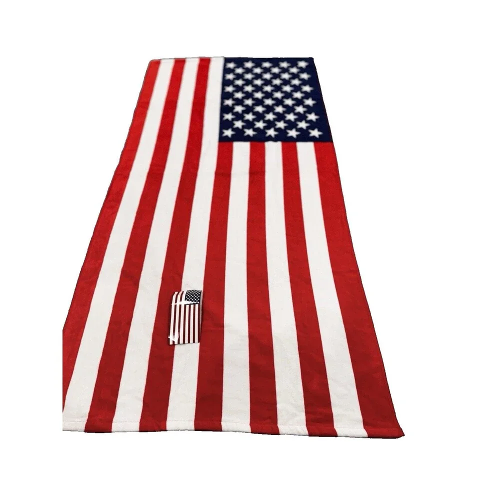 Patriotic American Flag 30 x 60 Beach Towel 100% Cotton